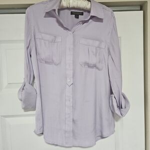 Banana Republic Dillon Classic Fit Utility Shirt Lilac Purple Small